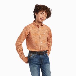 Ariat Braylon Klassiska Fit Skjorta Barn Gula | 052-RABSID