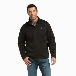 Ariat Caldwell 1/4 Zip Hoodie Herr Grå | 537-VUTXJN