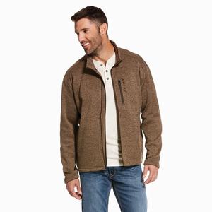 Ariat Caldwell Full Zip Hoodie Herr Khaki | 028-FSAPYI