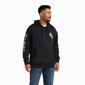 Ariat Compton Cowboys Tek Hoodie Herr Svarta | 246-MGFVYX