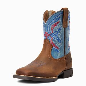 Ariat Double Kicker Western Stövlar Barn Bruna | 390-ZDQMJU