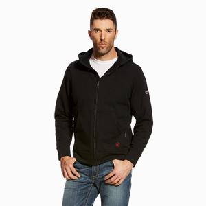 Ariat FR DuraStretch Full Zip Hoodie Herr Svarta | 453-IEJYZL