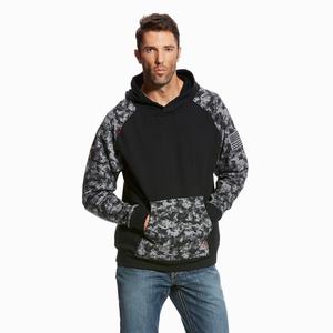 Ariat FR DuraStretch Patriot Hoodie Herr Svarta | 036-TIHAOB