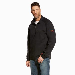 Ariat FR Rev 1/4 Zip Hoodie Herr Svarta | 927-XSZTYB