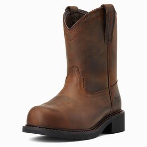 Ariat Fatbaby Pull-On Steel Tå Arbetskängor Dam Bruna | 652-LFIEPZ