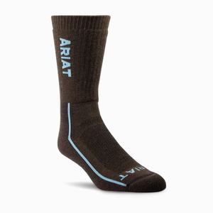 Ariat Heavyweight Merino Wool Steel Tå Performance Strumpor Dam Bruna | 983-CXBTLH