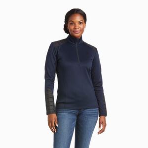 Ariat Ismay 1/2 Zip Hoodie Dam Mörkblå | 145-SAHFOG