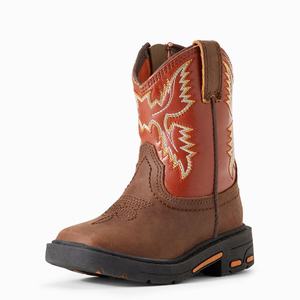 Ariat Lil' Stompers Chandler Workhog Western Stövlar Barn Bruna | 325-QRWDGS