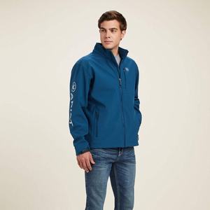 Ariat Logo 2.0 Softshell Jacka Herr Blå | 529-KDHRGA