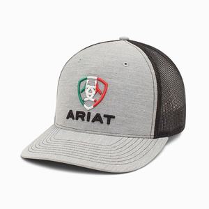 Ariat Mexico Flag Shield Hatt Herr Grå | 195-ELSCDK