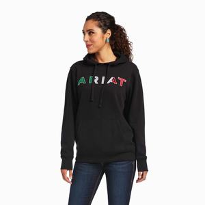 Ariat Mexico Hoodie Dam Svarta | 687-GRFUCY