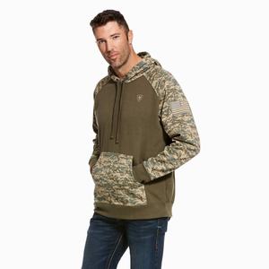 Ariat Patriot Hoodie Herr Olivgröna Camo | 439-XPHMDE