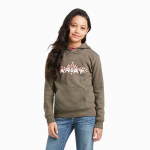 Ariat REAL Chest Logo Hoodie Barn Bruna | 619-TIDOHK