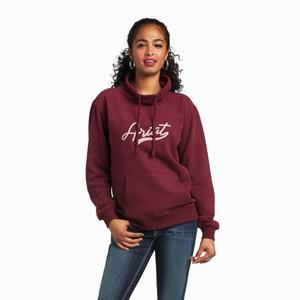 Ariat REAL Logo Script Cowl Hoodie Dam Olika Färger | 482-TKFICB