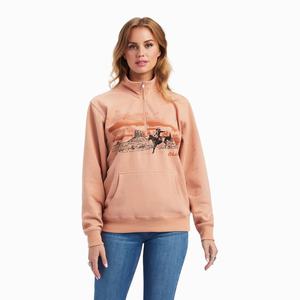 Ariat REAL Scenic 1/2 Zip Hoodie Dam Olika Färger | 281-UYVANQ