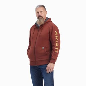 Ariat Rebar All-Weather Full Zip Hoodie Herr Rosa Guld | 186-TWSZEJ