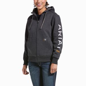 Ariat Rebar All-Weather Full Zip Hoodie Dam Grå | 487-VWAGTN