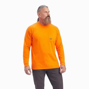 Ariat Rebar Bomull Strong Piketröja Herr Orange | 429-RZTIEH