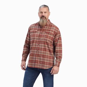 Ariat Rebar Flannel DuraStretch Skjorta Herr Röda | 145-DRXFSZ