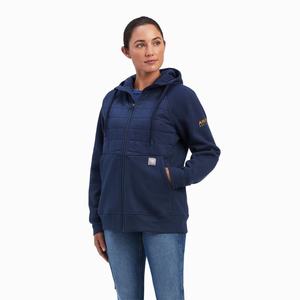 Ariat Rebar Regulator Full Zip Hoodie Dam Indigo | 519-ZNSBVY