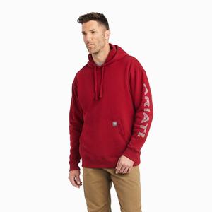 Ariat Rebar Roughneck Hoodie Herr Röda | 027-TCHAEQ