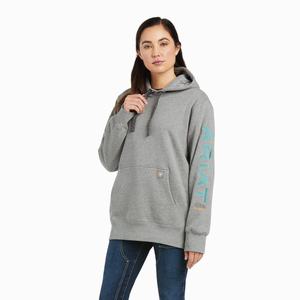 Ariat Rebar Tryck Hoodie Dam Grå | 578-VLWGAZ