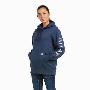 Ariat Rebar Tryck Hoodie Dam Marinblå | 073-BIDHXE