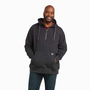 Ariat Rebar Workman 1/4 Zip Hoodie Herr Grå | 902-IKCZQJ