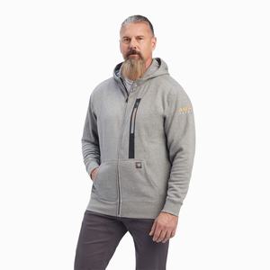 Ariat Rebar Workman Full Zip Hoodie Herr Grå | 527-HOVIXG