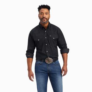 Ariat Relentless Resilient Stretch Klassiska Fit Snap Skjorta Herr Svarta | 857-KAUWJB