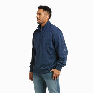 Ariat Team Logo 1/4 Zip Hoodie Herr Indigo | 102-FKXVIQ