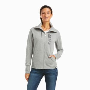 Ariat Team Logo Full Zip Hoodie Dam Grå | 924-GSTAWO