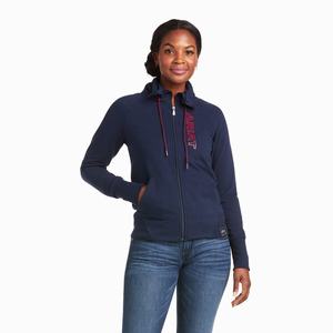 Ariat Team Logo Full Zip Hoodie Dam Olika Färger | 130-ATMVFR