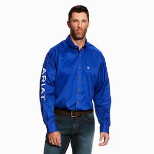 Ariat Team Logo Twill Klassiska Fit Skjorta Herr Vita | 520-FZPDEI