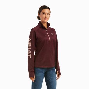 Ariat Tek Team 1/2 Zip Hoodie Dam Vinröda | 423-WGCTJY