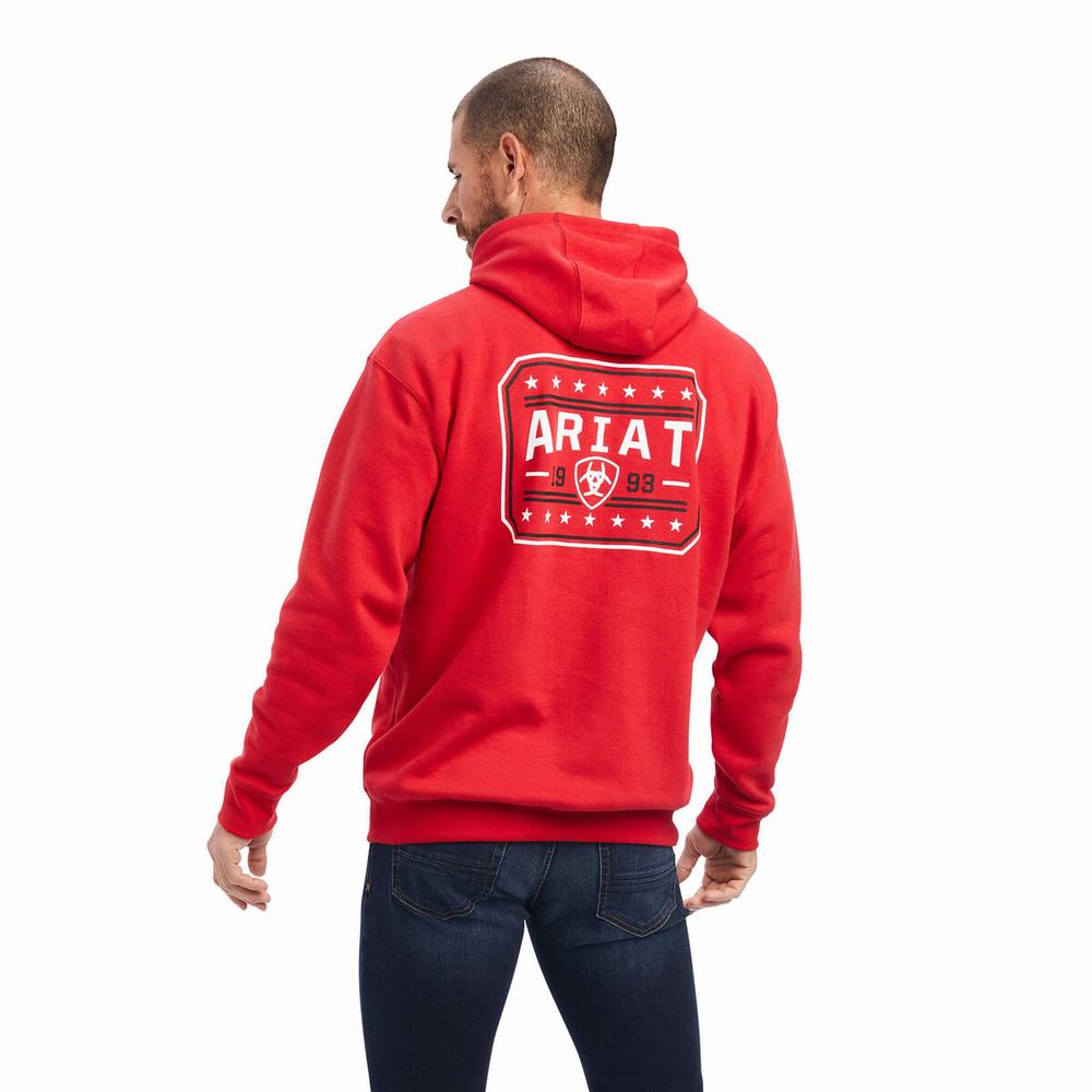 Ariat 93 Liberty Hoodie Herr Röda | 629-WCJEPK