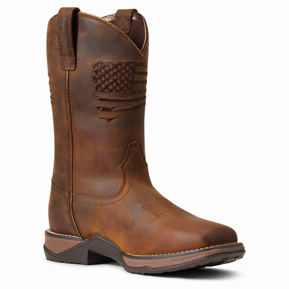 Ariat Anthem Patriot Vattentäta Western Stövlar Dam Bruna | 142-GIMYAE