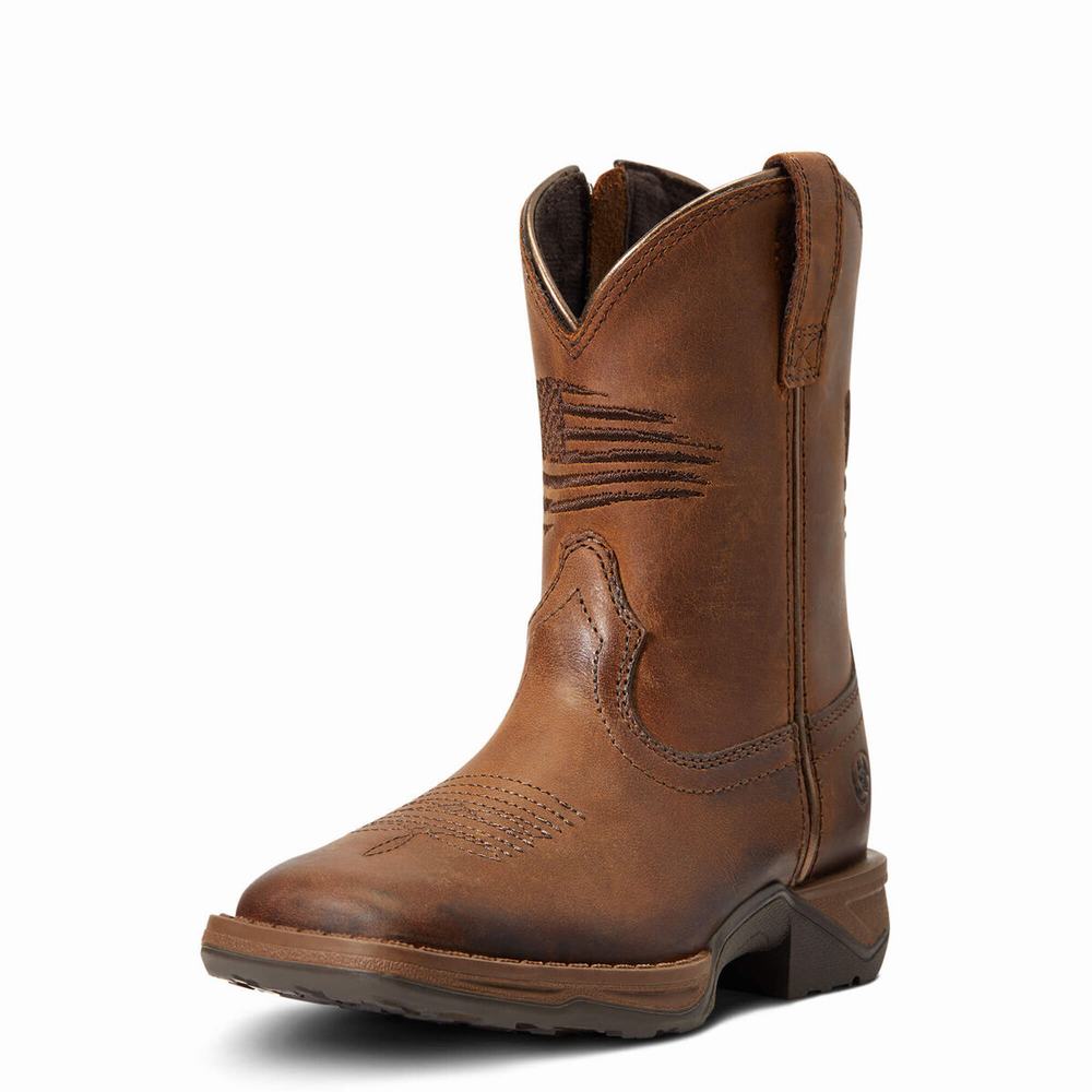 Ariat Anthem Patriot Western Stövlar Barn Bruna | 769-UBPQKC