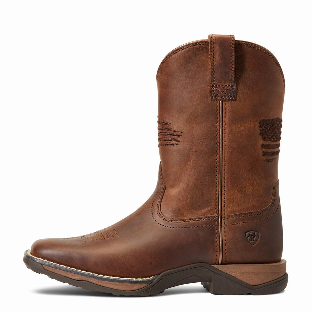 Ariat Anthem Patriot Western Stövlar Barn Bruna | 873-ISZBQN