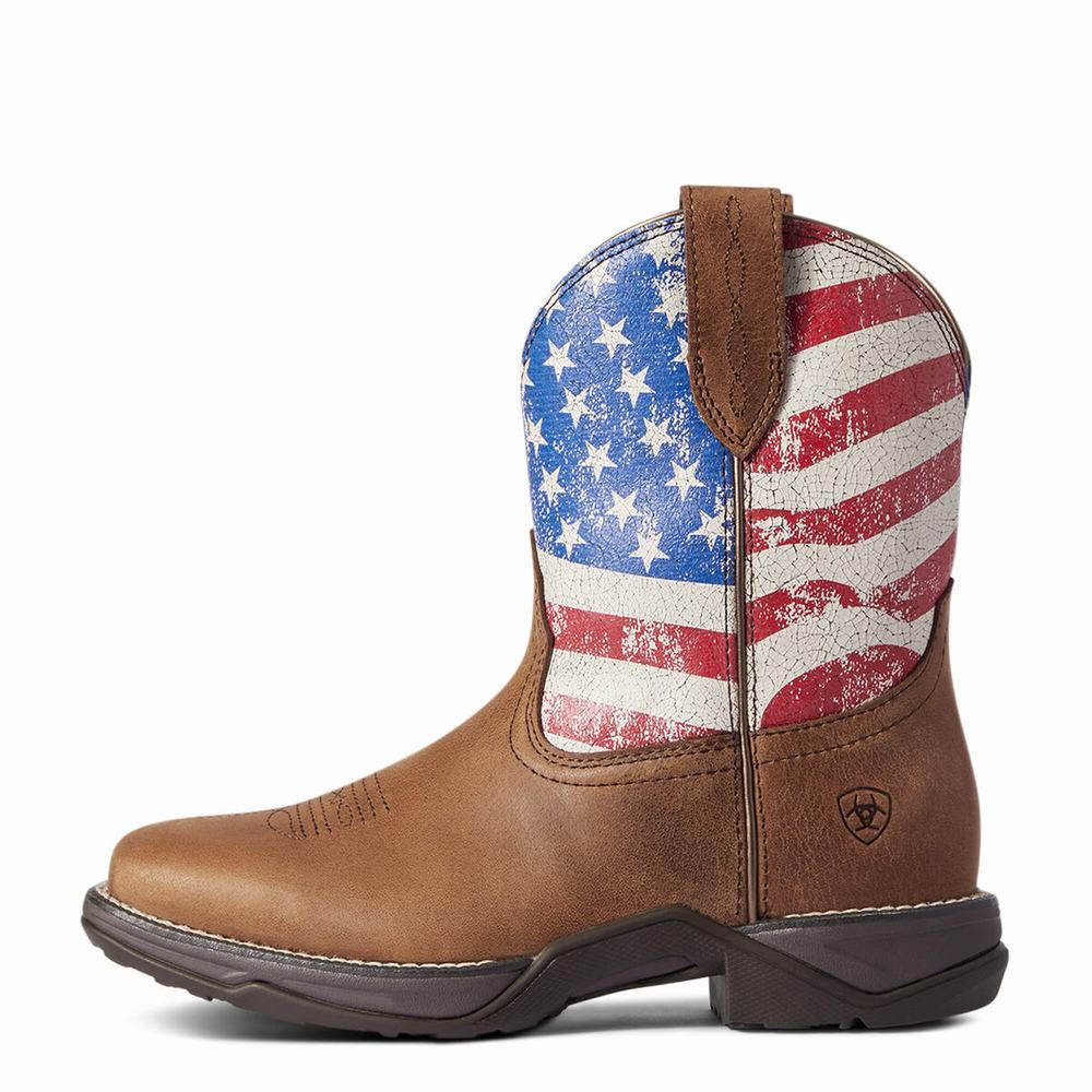 Ariat Anthem Patriot Western Stövlar Dam Röda Bruna | 763-PQRJGH