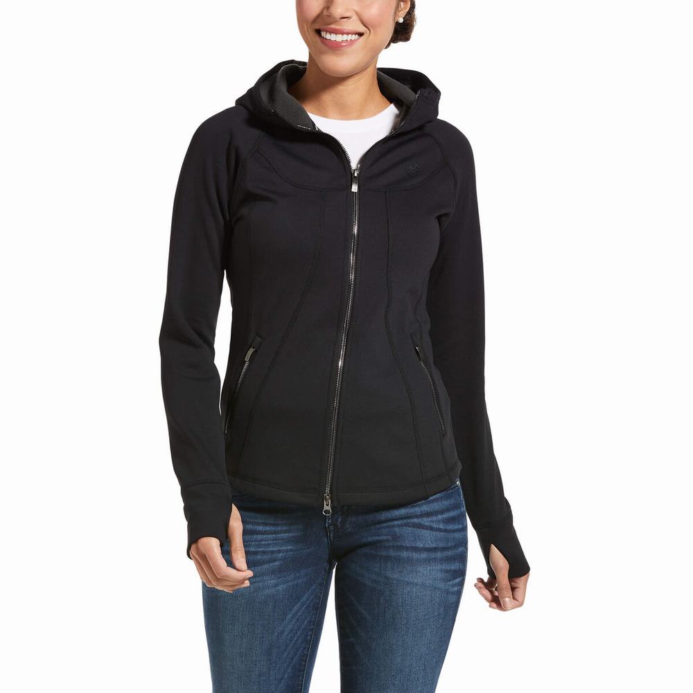 Ariat Attain Full Zip Hoodie Dam Svarta | 617-YINRQH