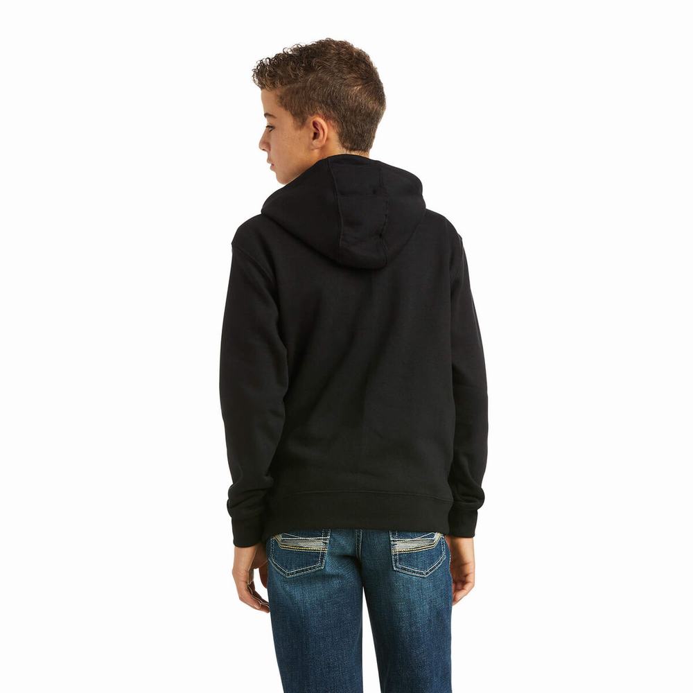 Ariat Basic Hoodie Barn Svarta Gröna | 271-NHZRAP