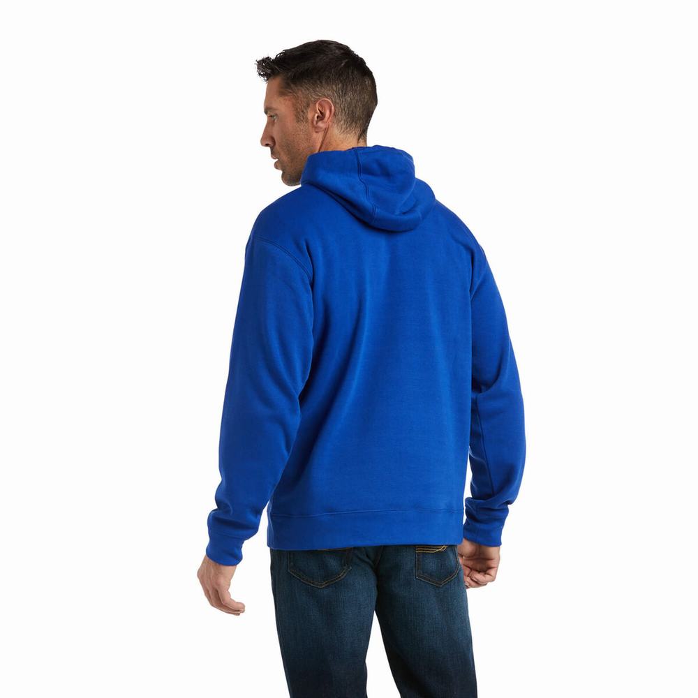 Ariat Basic Hoodie Herr Mörkblå Grå | 768-DSJUNF