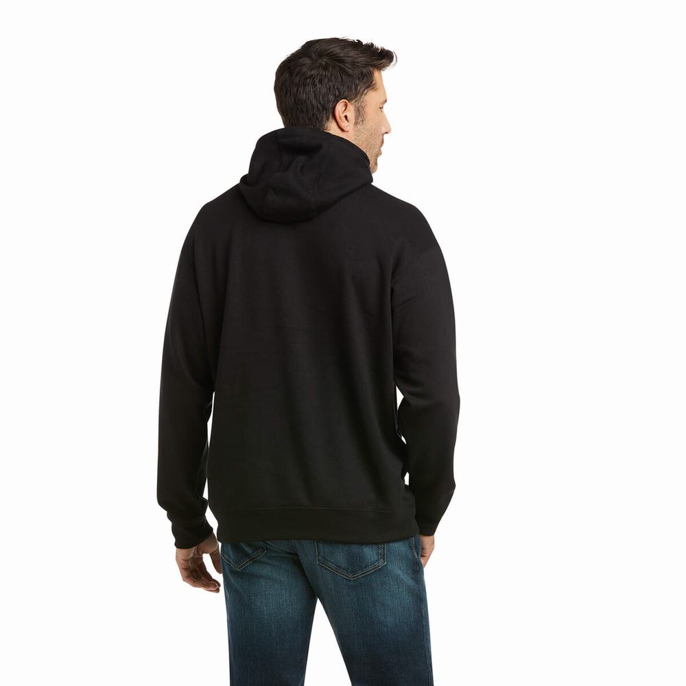 Ariat Basic Hoodie Herr Svarta | 487-KGSPCY