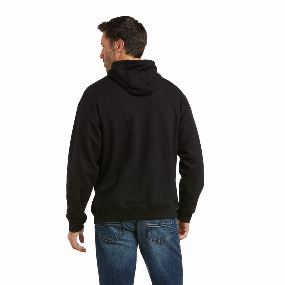 Ariat Basic Hoodie Herr Svarta | 489-YVUITQ