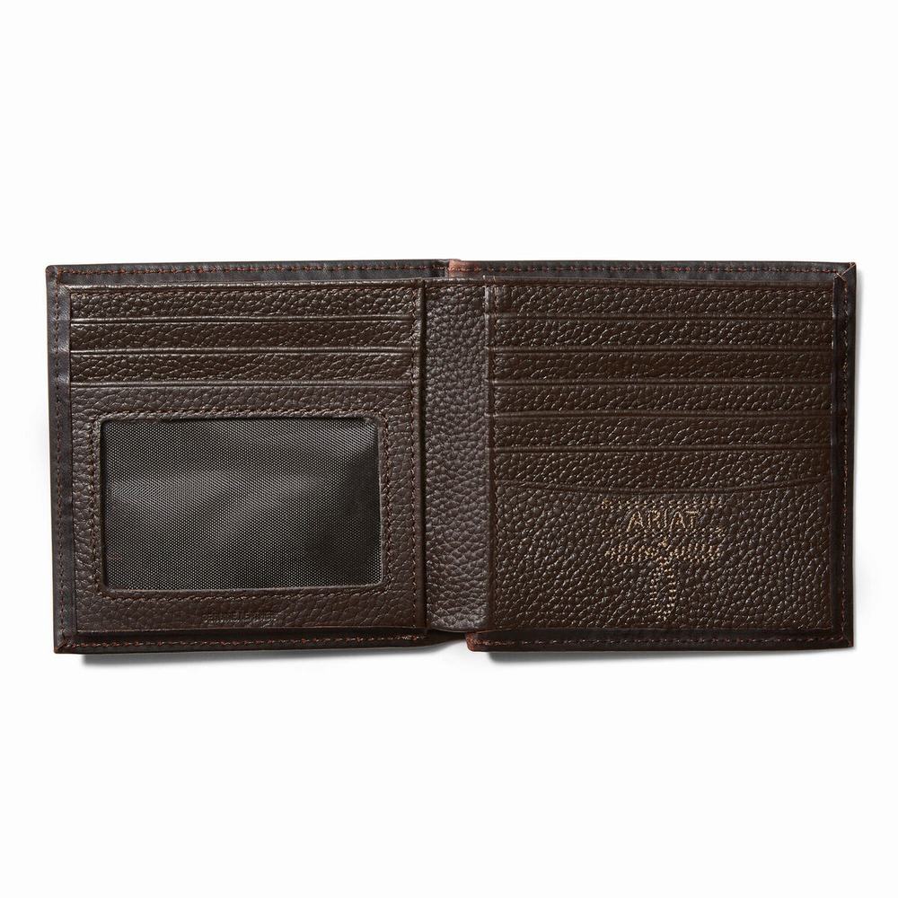 Ariat Bifold Logo Plånbok Herr Mörkkoppar | 498-PNZRLF