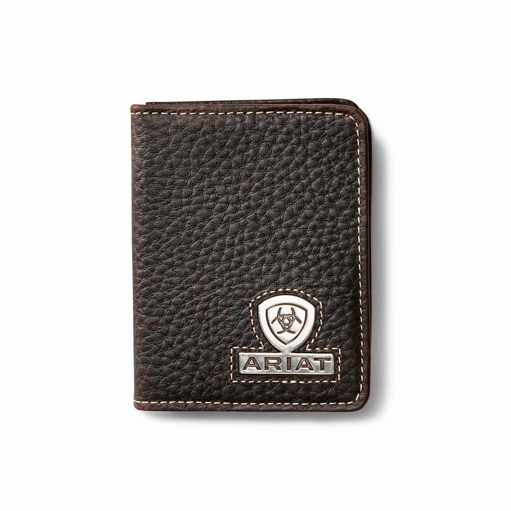 Ariat Bifold Stacked Logo Plånbok Herr Bruna | 320-DQGAPJ