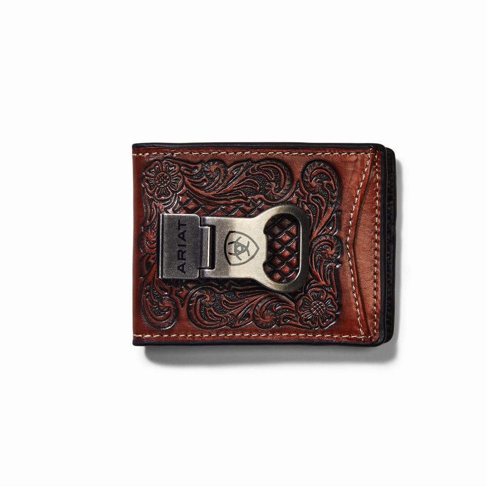 Ariat Bifold W/ Clip Diamond Plate Plånbok Herr Bruna | 390-GHSXFT