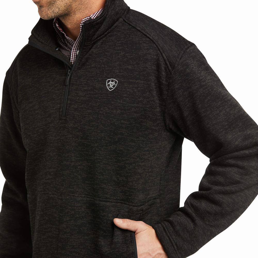 Ariat Caldwell 1/4 Zip Hoodie Herr Grå | 537-VUTXJN