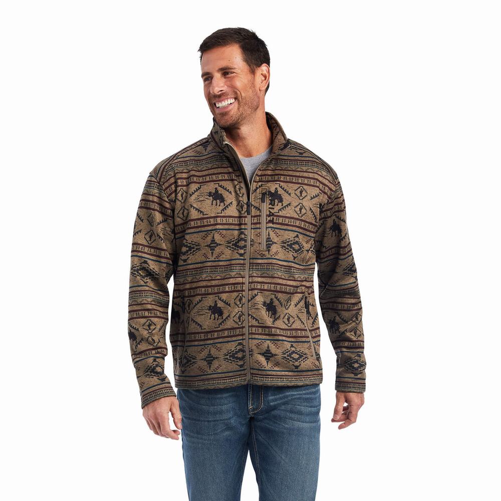 Ariat Caldwell Full Zip Hoodie Herr Olika Färger | 814-LRICEA